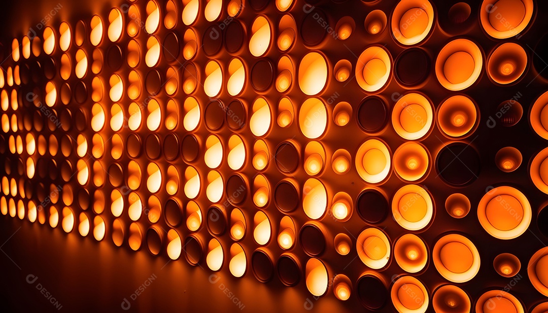 Background De Parede De Lâmpadas Incandescentes É Brilhante