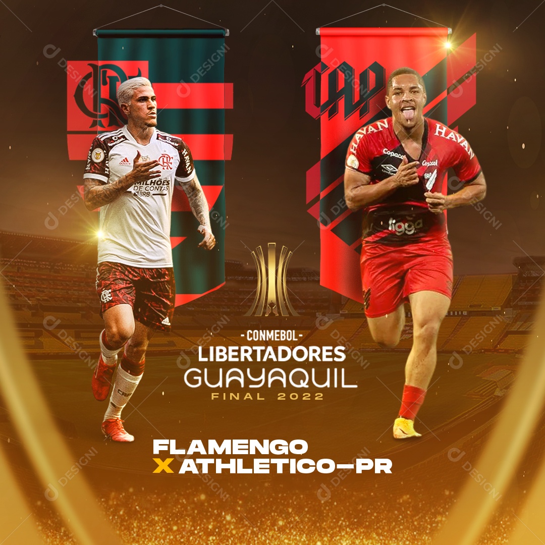 Social Media Futebol Libertadores Flamengo X Atlético PR PSD Editável
