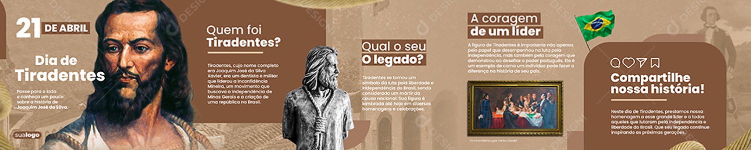 Carrossel Dia de Tiradentes 21 de Abril Social Media PSD Editável