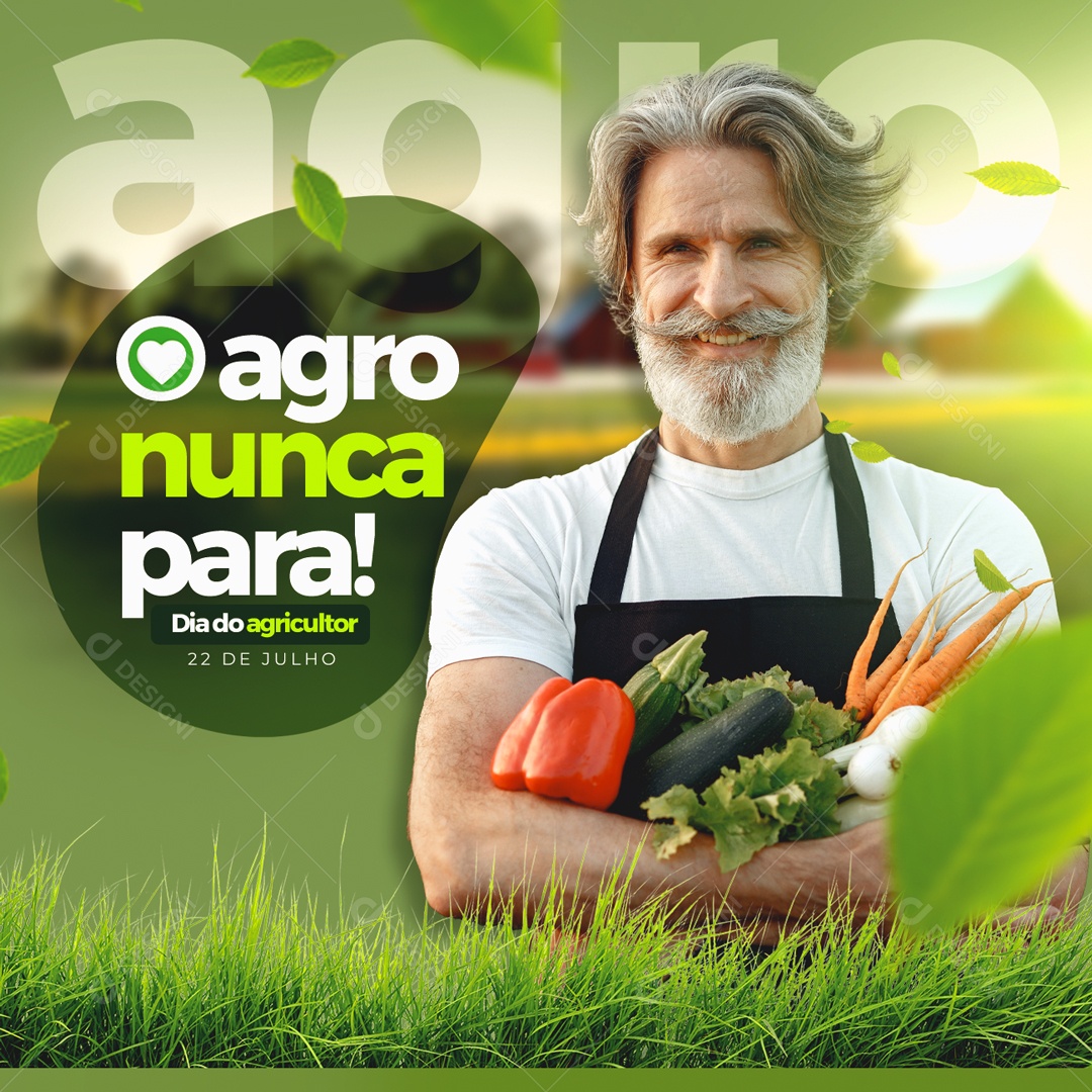 Social Media Agro Nunca Para Dia Do Agricultor 22 De Julho PSD Editável