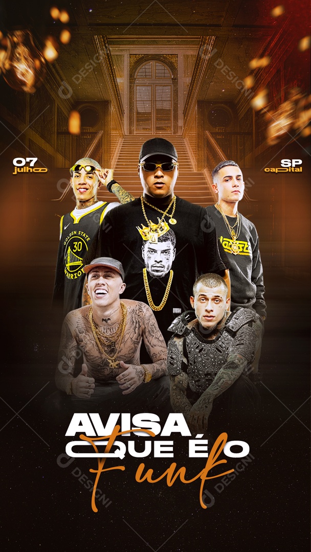 Social Media Flyer Avisa Que E O Funk PSD Editável
