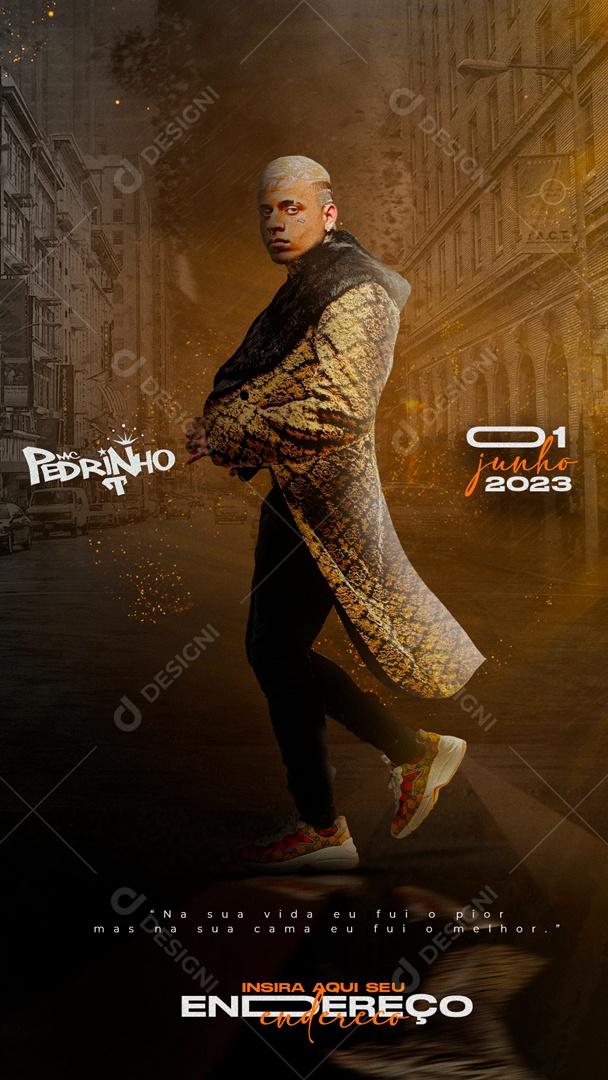 Social Media Flyer Evento Mc Pedrinho PSD Editável