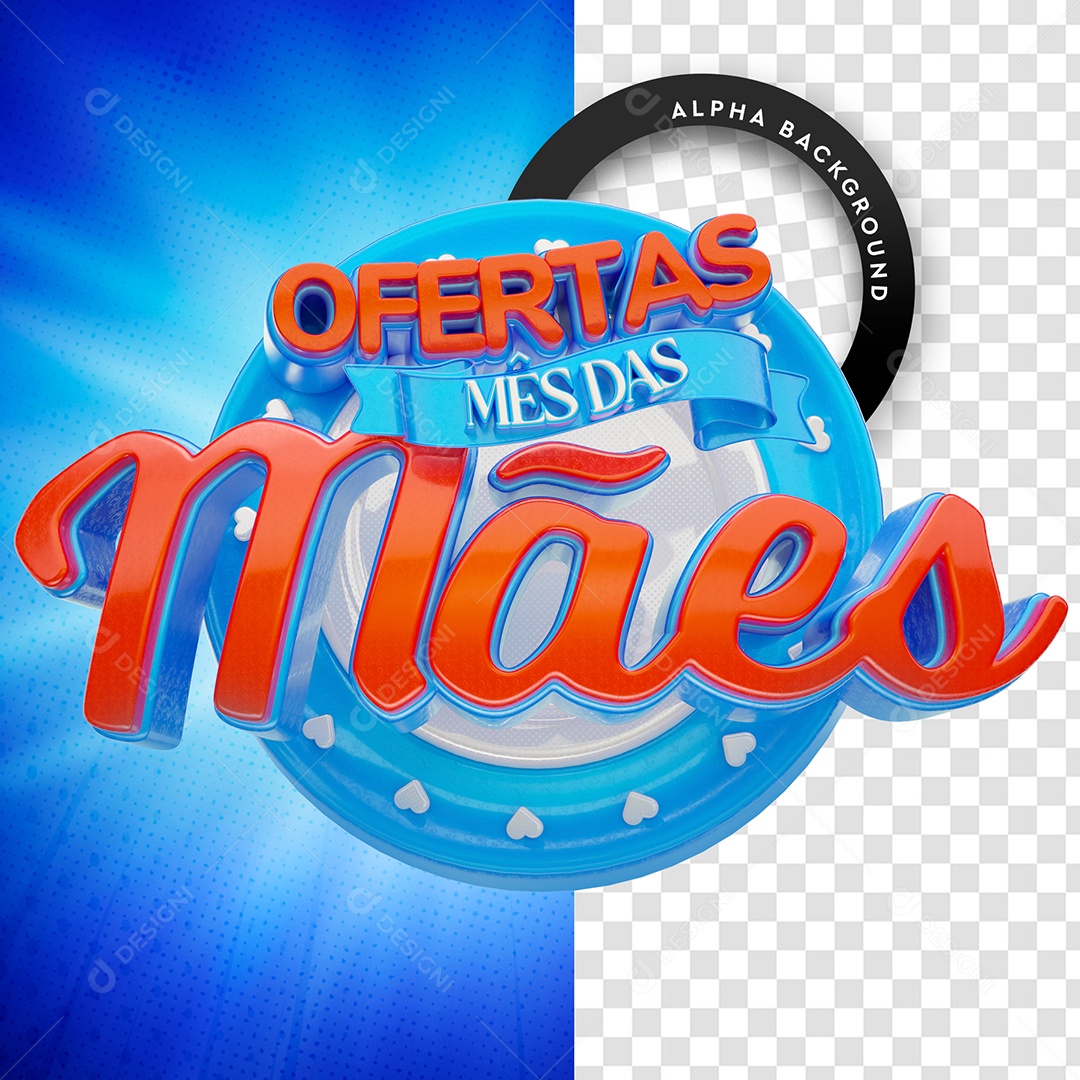 Selo 3D Para Composição Ofertas Mês Das Mães PSD