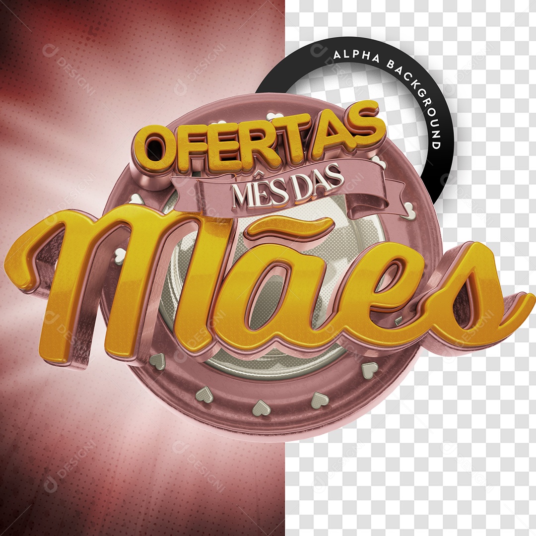 Selo 3D Para Composição Ofertas Mês Das Mães PSD