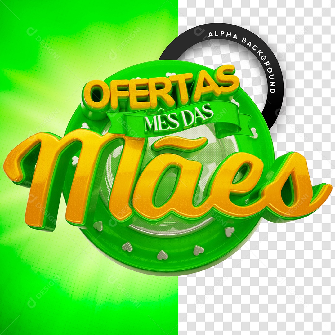 Selo 3D Para Composição Ofertas Mês Das Mães PSD