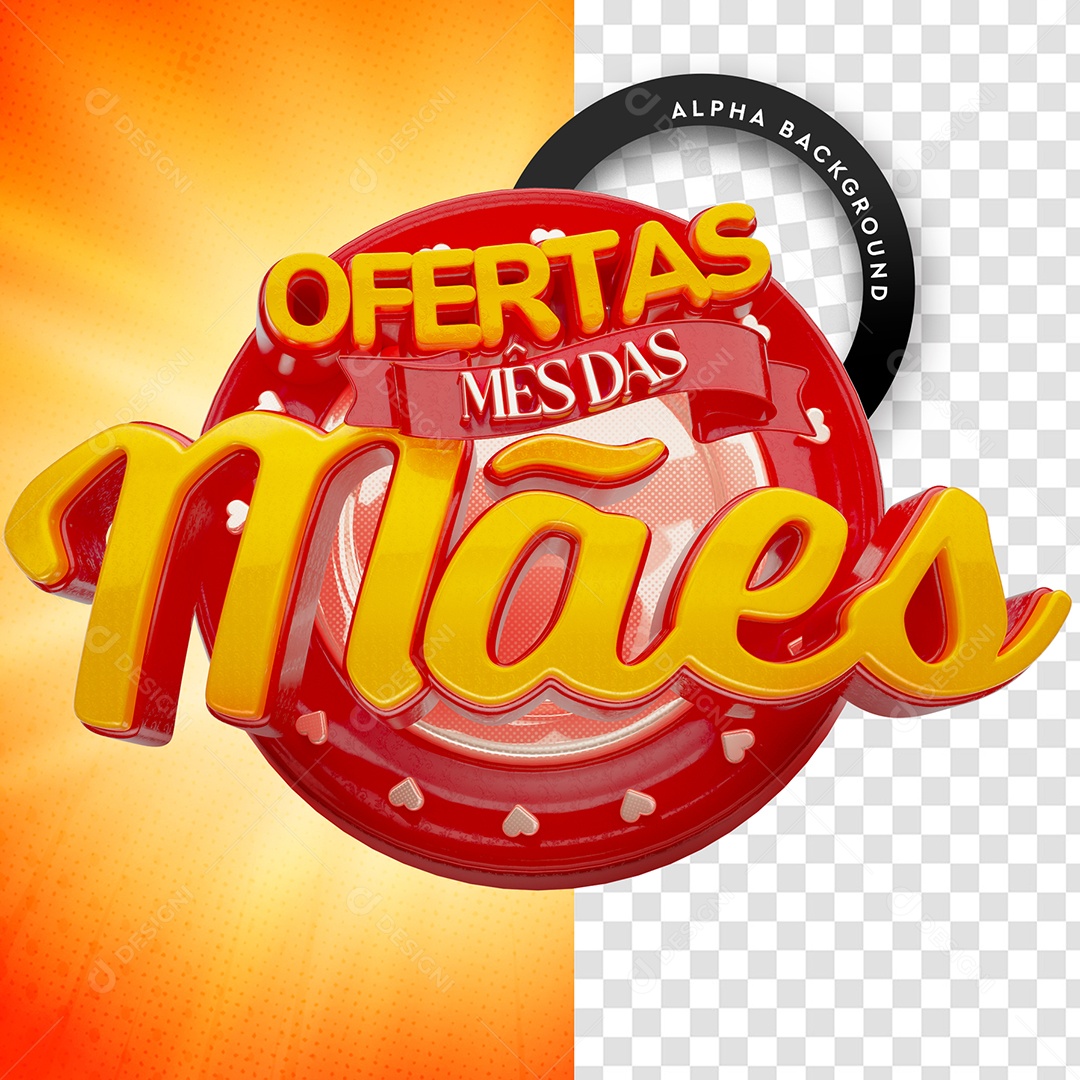 Selo 3D Para Composição Ofertas Mês Das Mães PSD