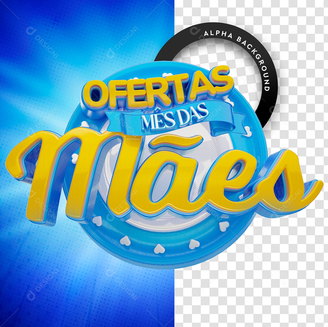Selo 3D Para Composição Ofertas Mês Das Mães PSD