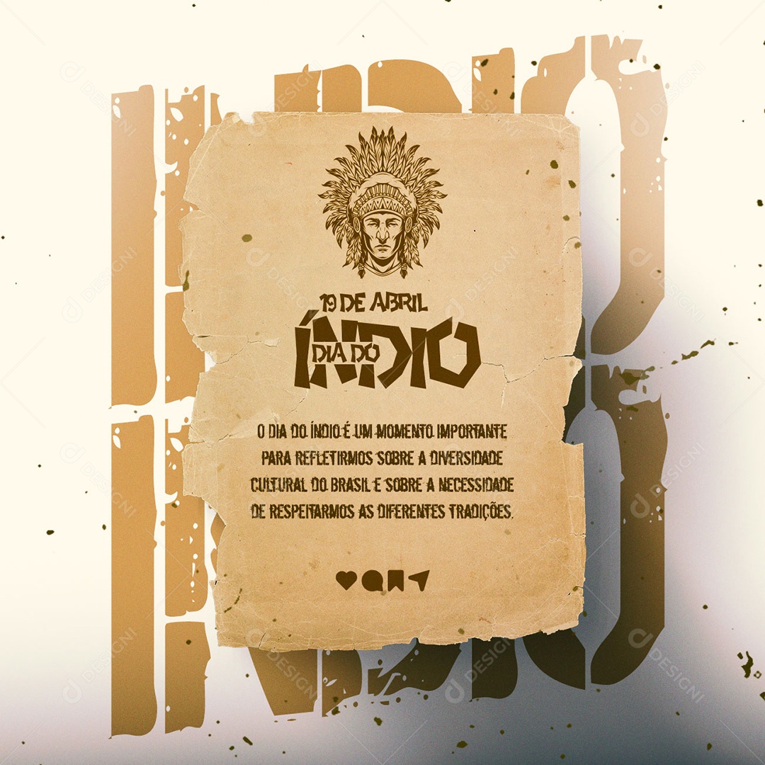 Necessidade De Respeitarmos As Diferentes Tradições Dia Do índio Social Media PSD Editável