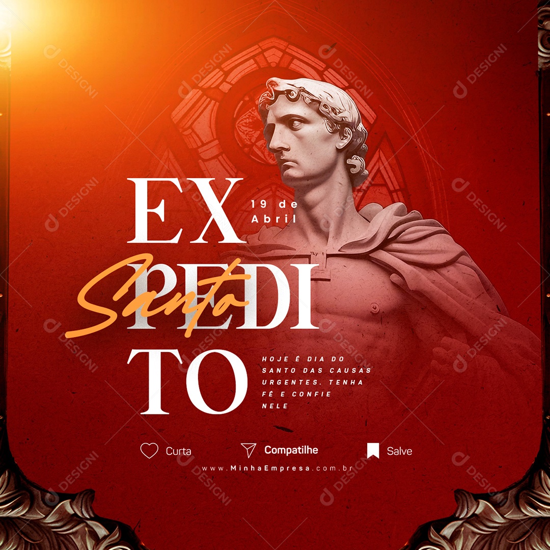 Dia De Santo Expedito 19 De Abril Social Media PSD Editável