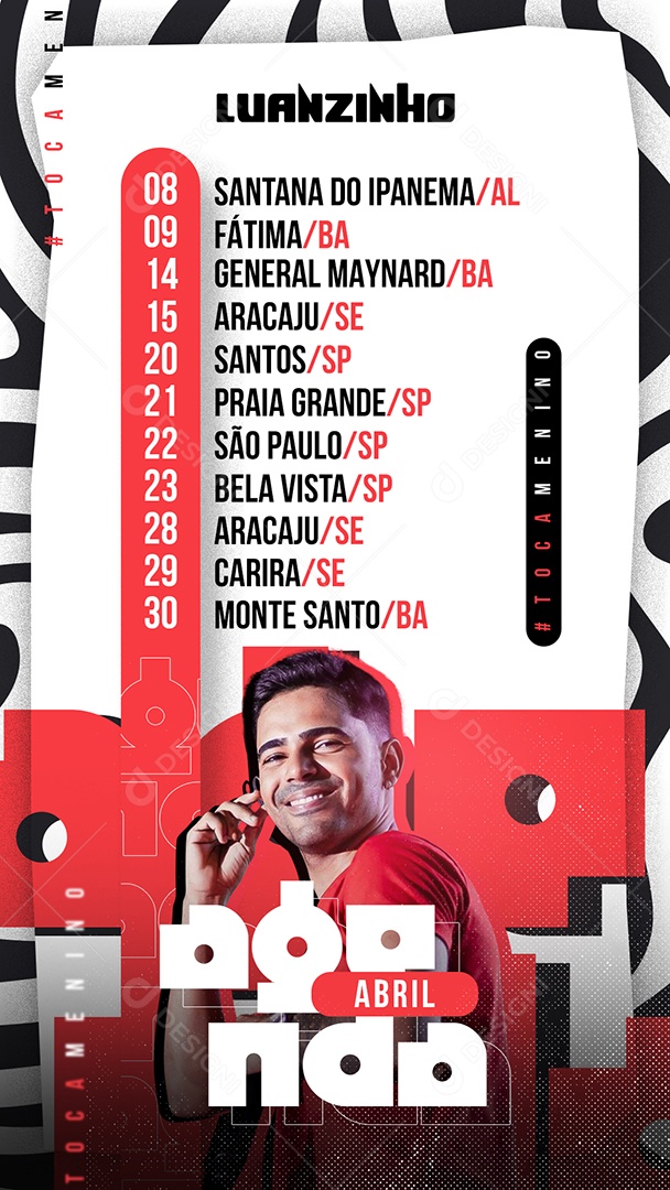 Social Media Flyer Agenda Abril Luanzinho PSD Editável