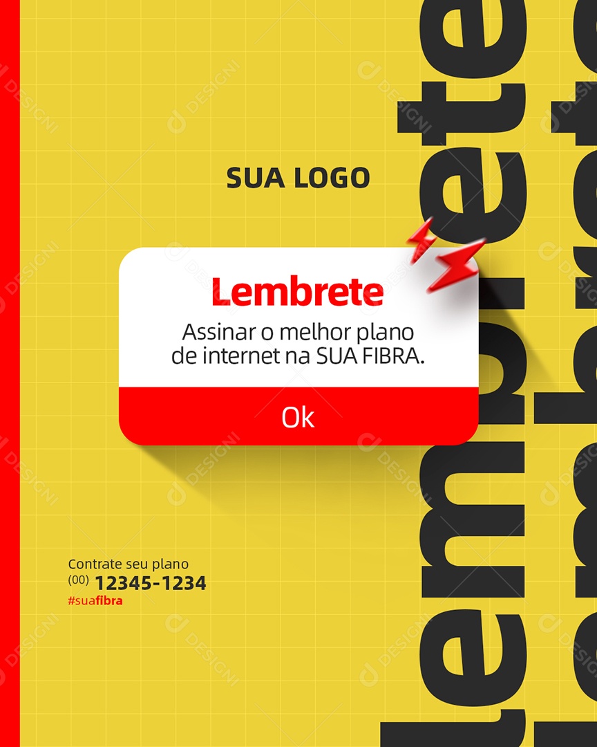 Social Media Lembrete Plano De Internet PSD Editável