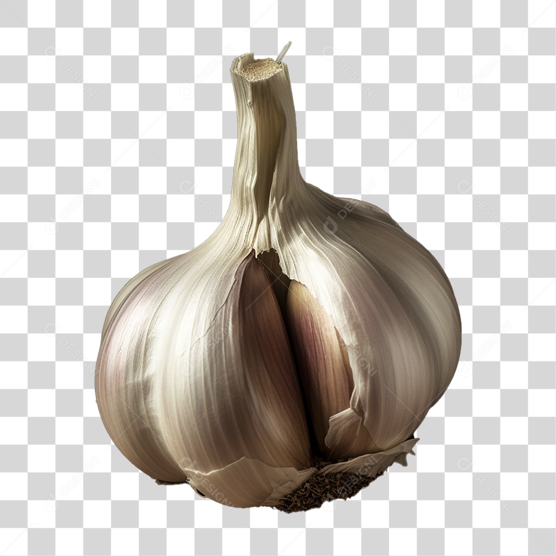 Elemento 3D Cabeça De Alho Para Composição PNG Transparente