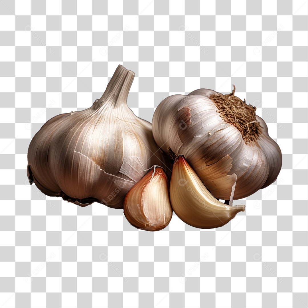 Elemento 3D Cabeça De Alho Para Composição PNG Transparente