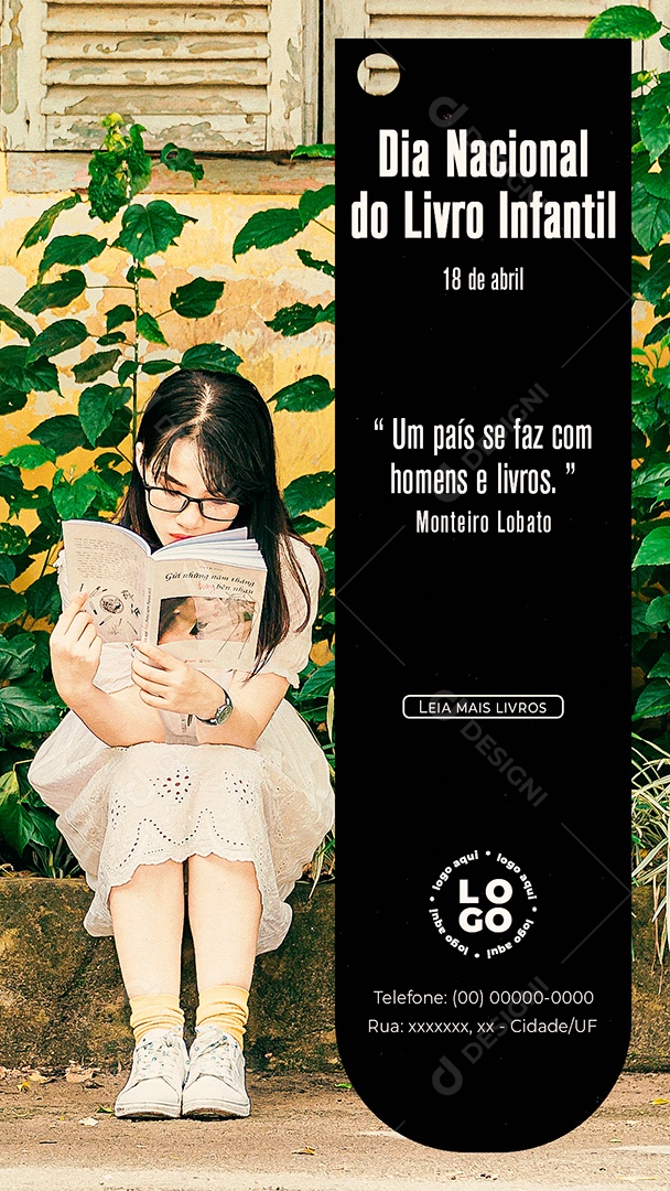 Story Um País Se Faz Com Homens e Livros Dia Nacional Do Livro Infantil Social Media PSD Editável