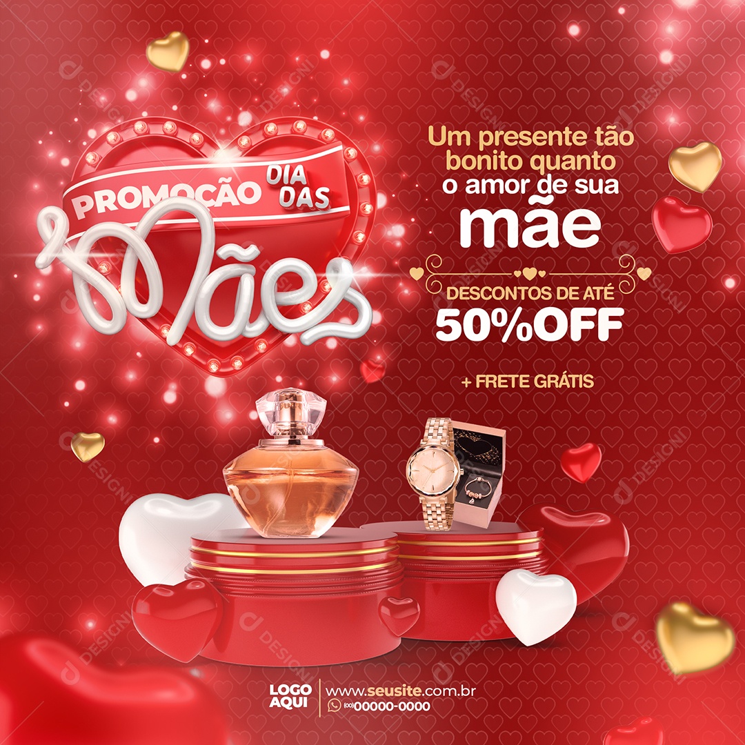 Feed Promoções Dos Dia Das Mães Social Media PSD Editável