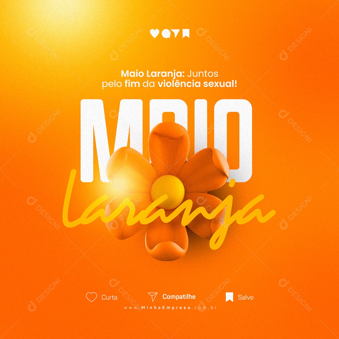 Maio Laranja Juntos Pelo Fim Da Violência Sexual Maio Laranja Social Media PSD Editável