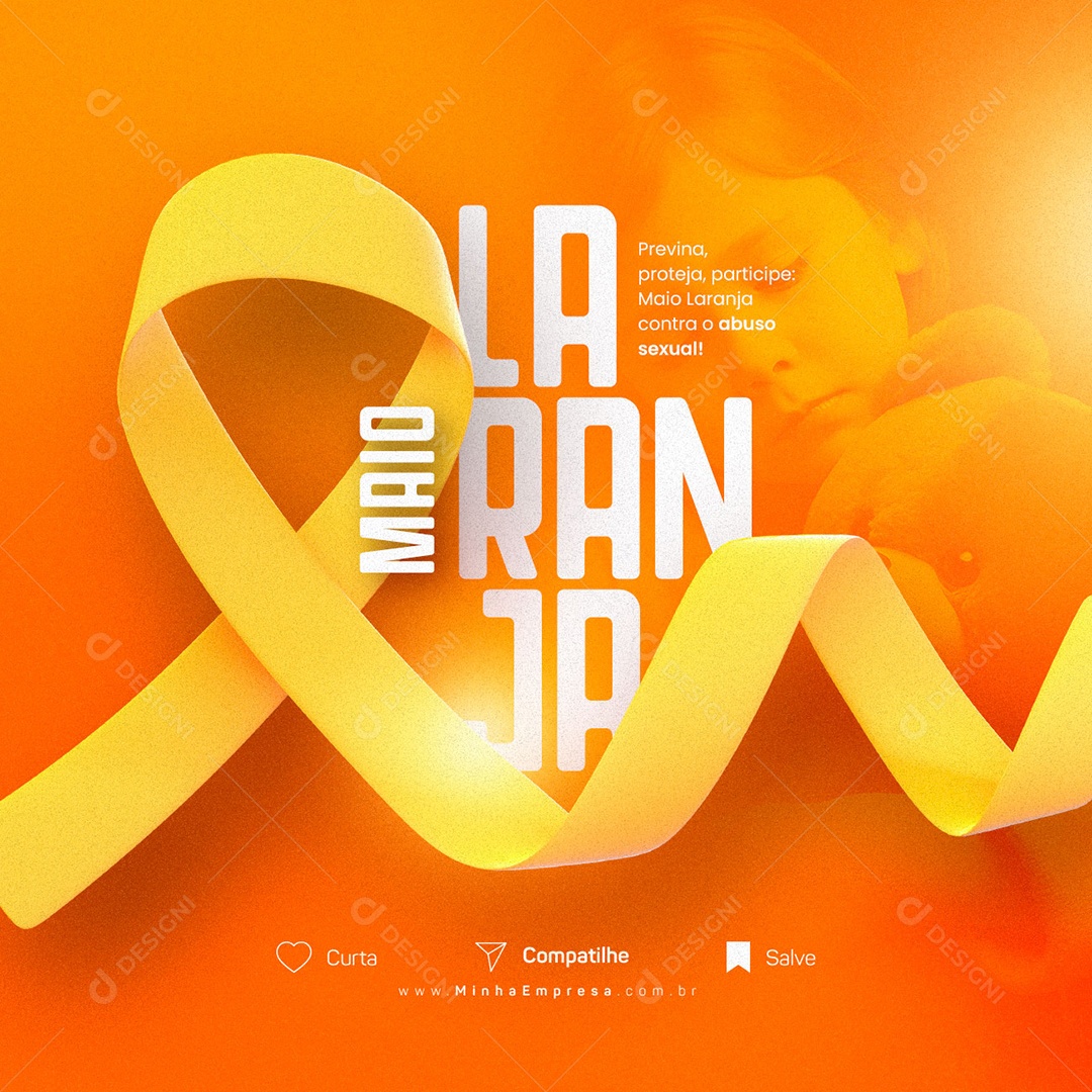 Previna Proteja Participe Participe Maio Laranja Social Media PSD Editável