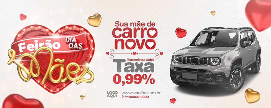 Banner Dias Das Mães Promoção De Carro Concessionária Social Media PSD Editável