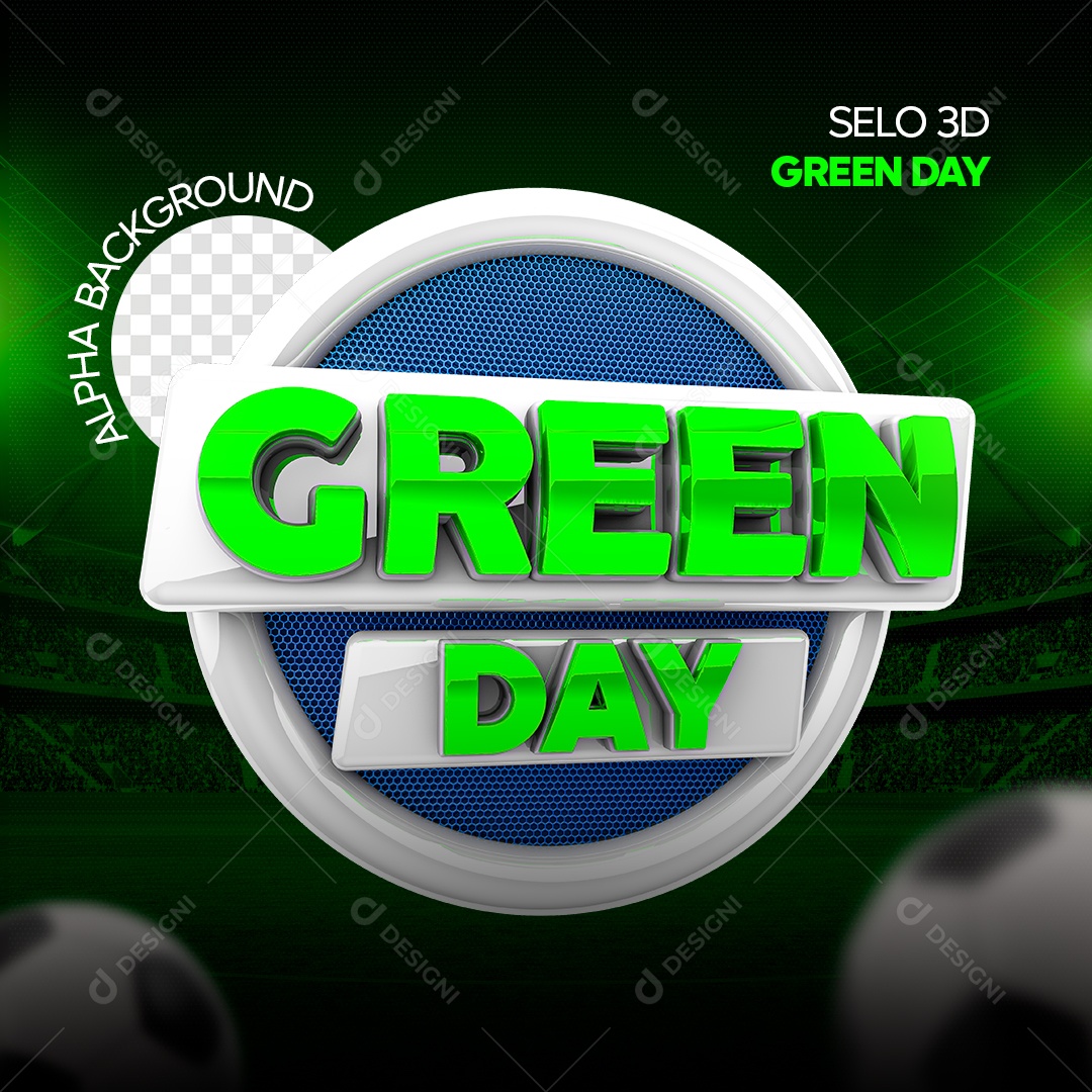 Selo 3D Green Day Para Composição PSD