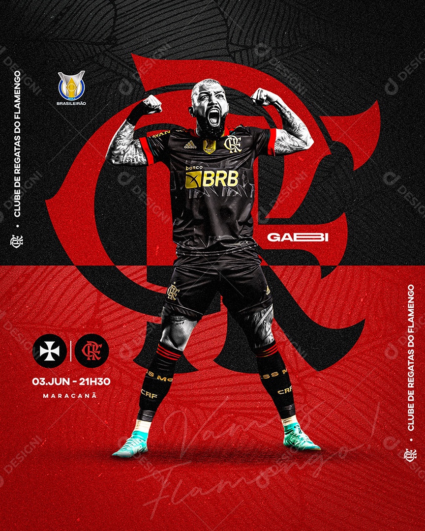 Social Media Futebol Jogador Gabi Flamengo PSD Editável