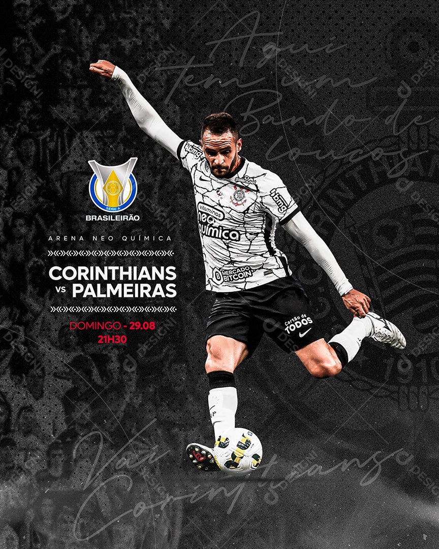 Social Media Futebol Brasileirão Corinthians VS Palmeiras PSD Editável