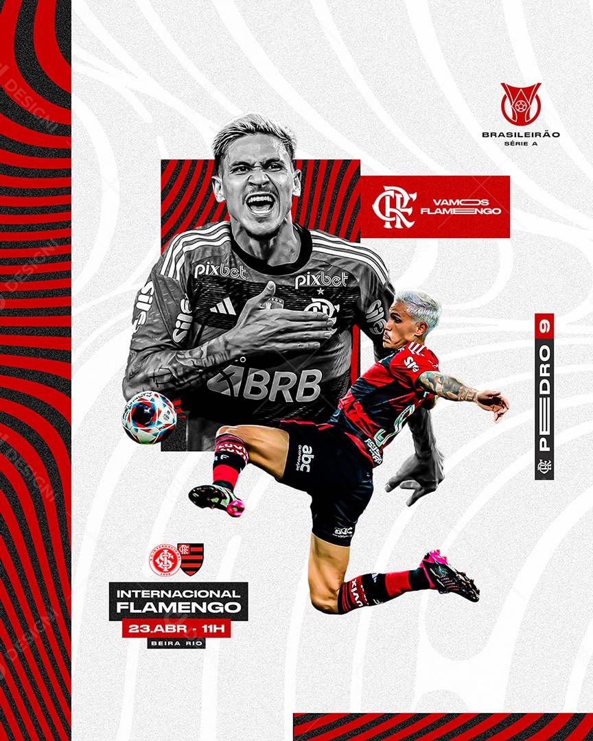 Social Media Futebol Brasileirão Internacional VS Flamengo PSD Editável