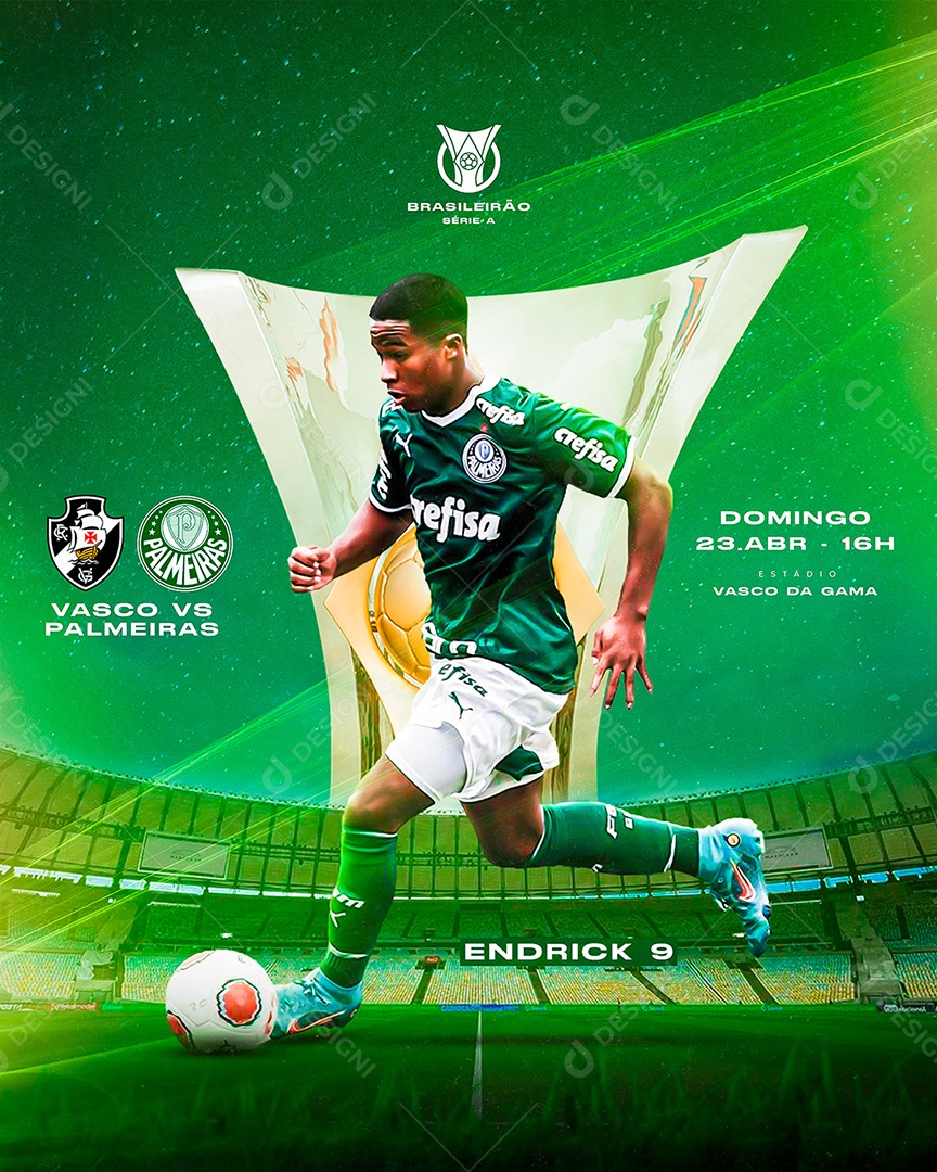 Social Media Brasileirão Vasco Vs Palmeiras PSD Editável