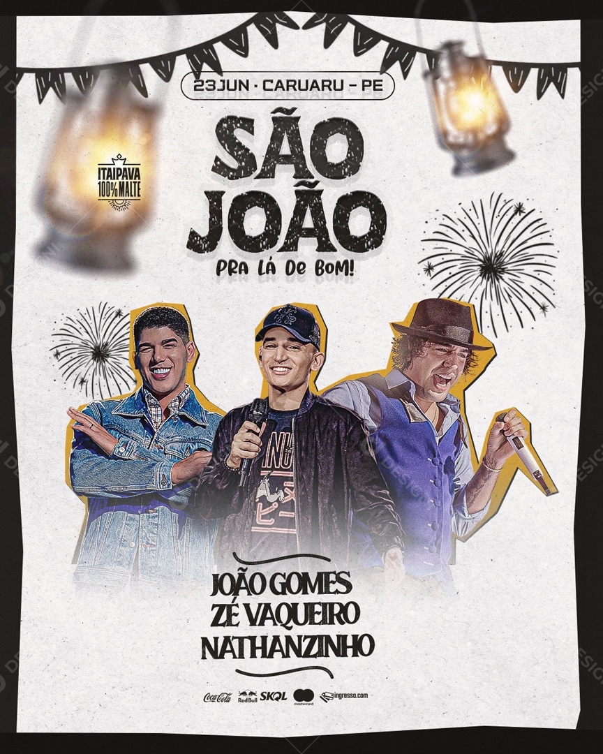 Social Media Flyer Feed Eventos São João Pra La De Bom PSD Editável