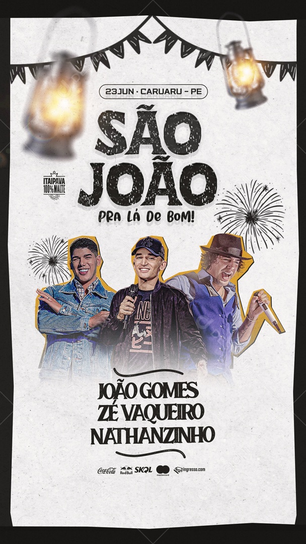 Social Media Flyer Story São João Pra La De Bom PSD Editável