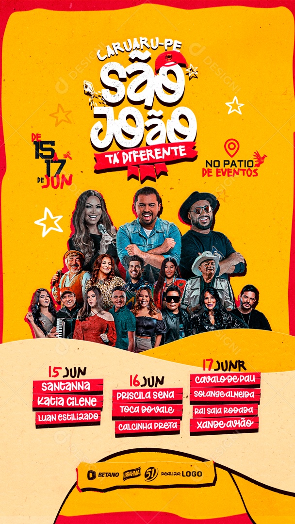 Social Media Flyer Story Eventos São João Ta Diferente PSD Editável