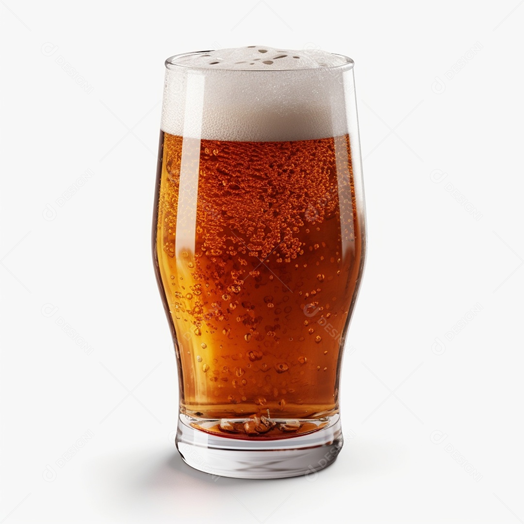 Copo de cerveja sobre um fundo isolado branco