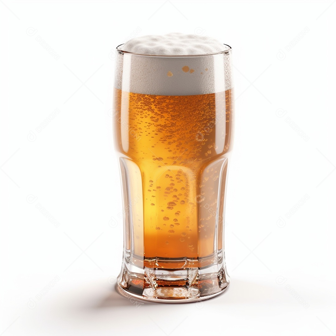 Copo de cerveja sobre um fundo isolado branco