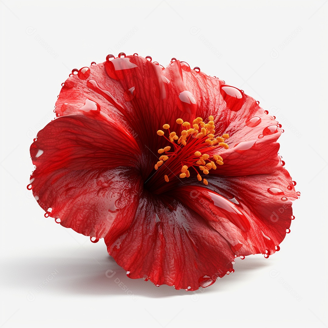 Linda flor com respingos de água