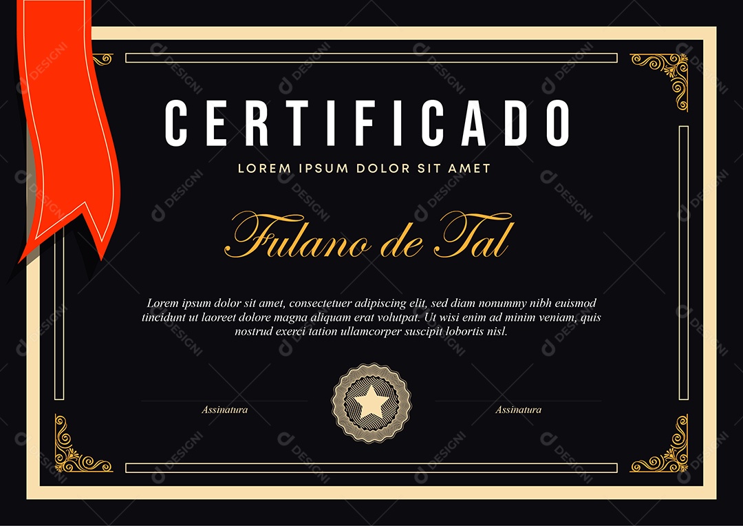 Modelo De Certificado Preto AI + EPS