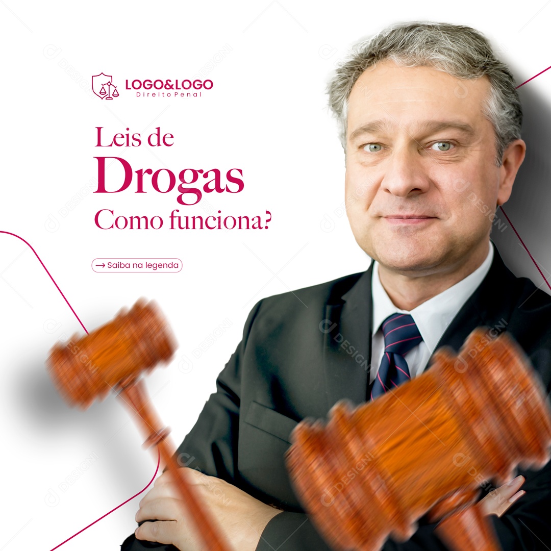 Leis de Drogas Como Funciona? Advocacia Social Media PSD Editável