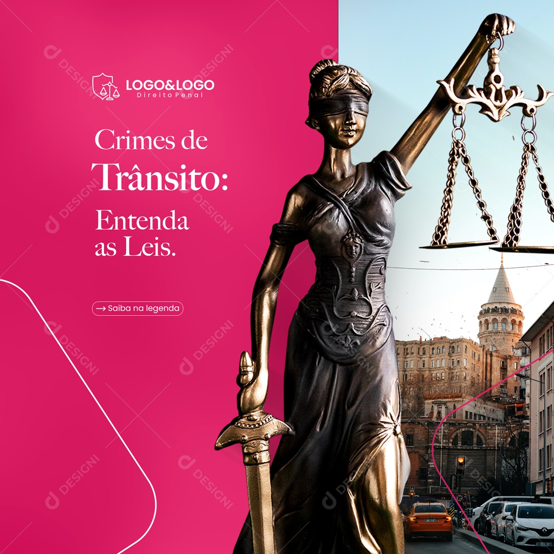 Crimes de Trânsito Advocacia Social Media PSD Editável