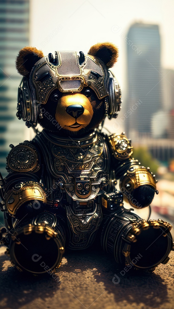 Imagem realista de criatura robótico.