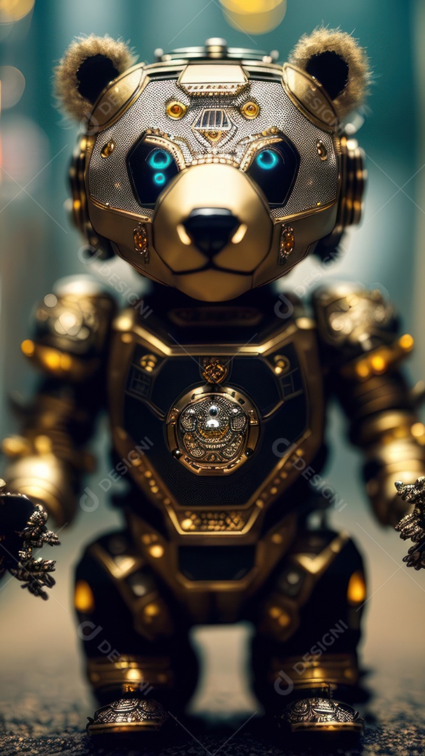 Imagem realista de criatura robótico.