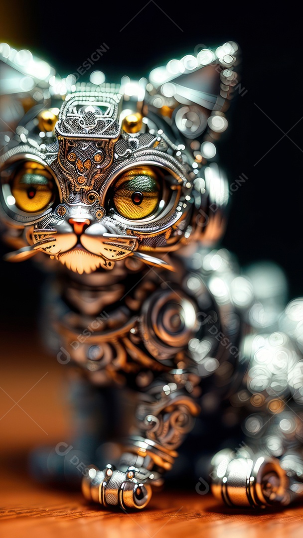 Imagem realista de criatura robótico.