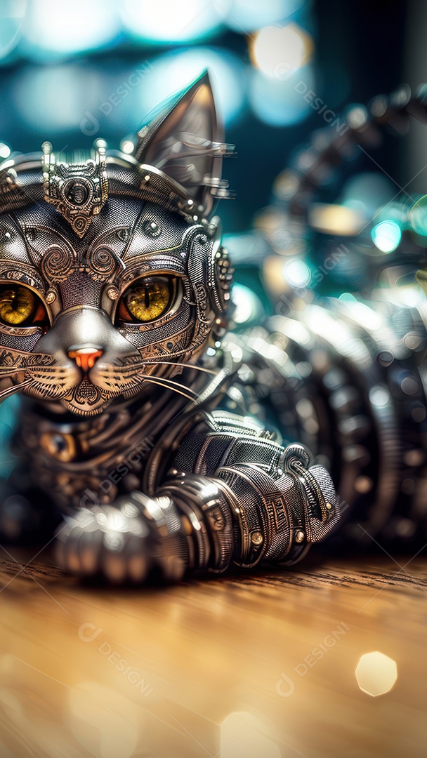 Imagem realista de criatura robótico.