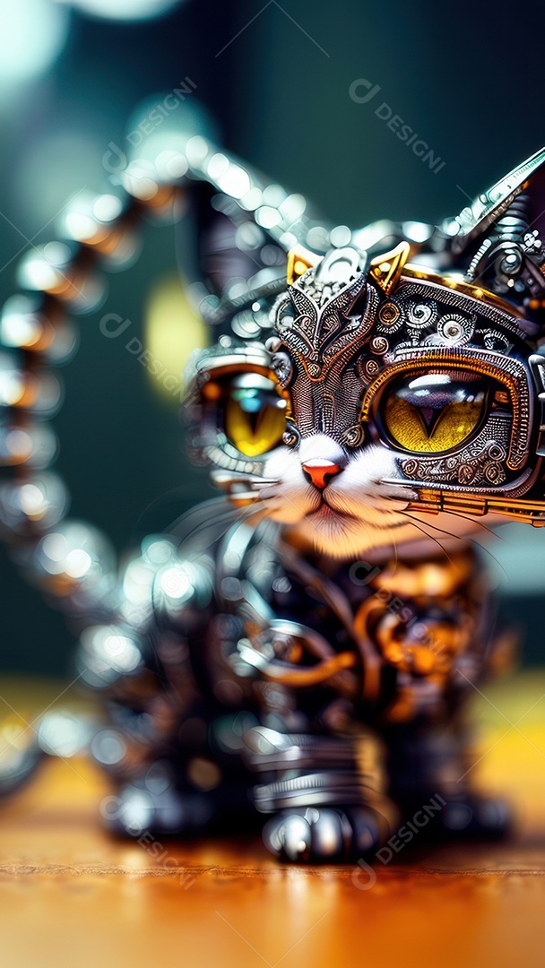 Imagem realista de criatura robótico.