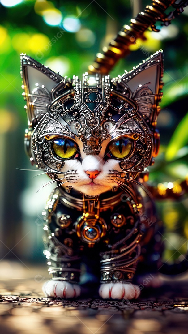 Imagem realista de criatura robótico.