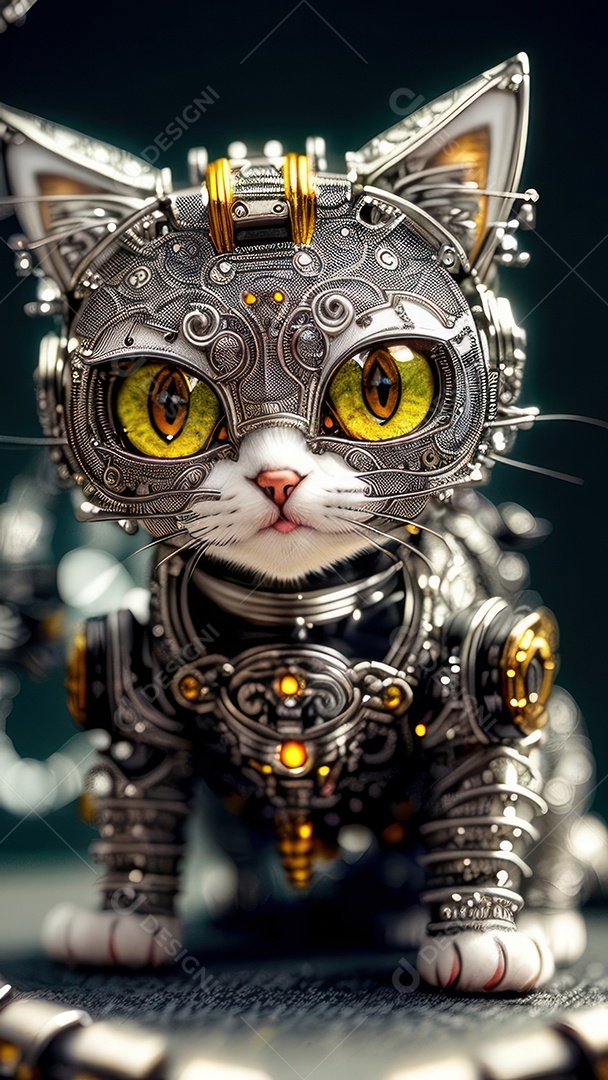 Imagem realista de criatura robótico.