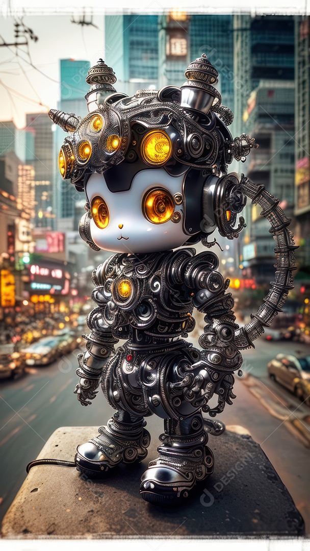 Imagem realista de animal robótico.