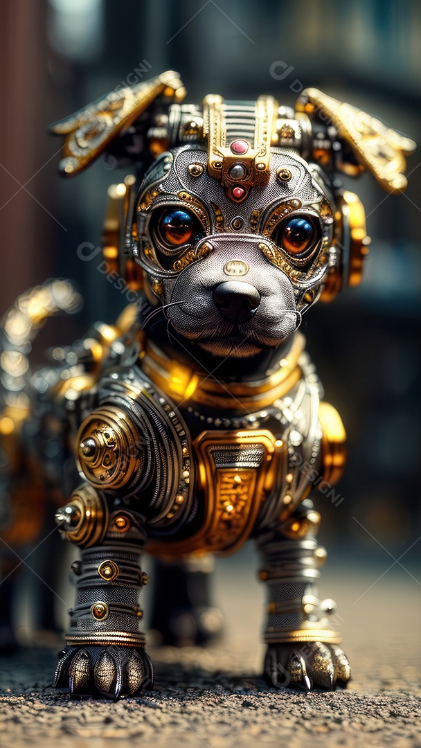 Imagem realista de animal robótico.