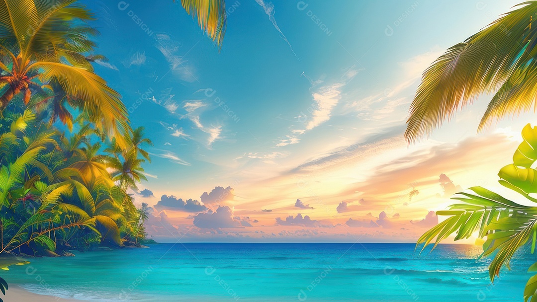 Imagem realista de uma linda praia paisagem.