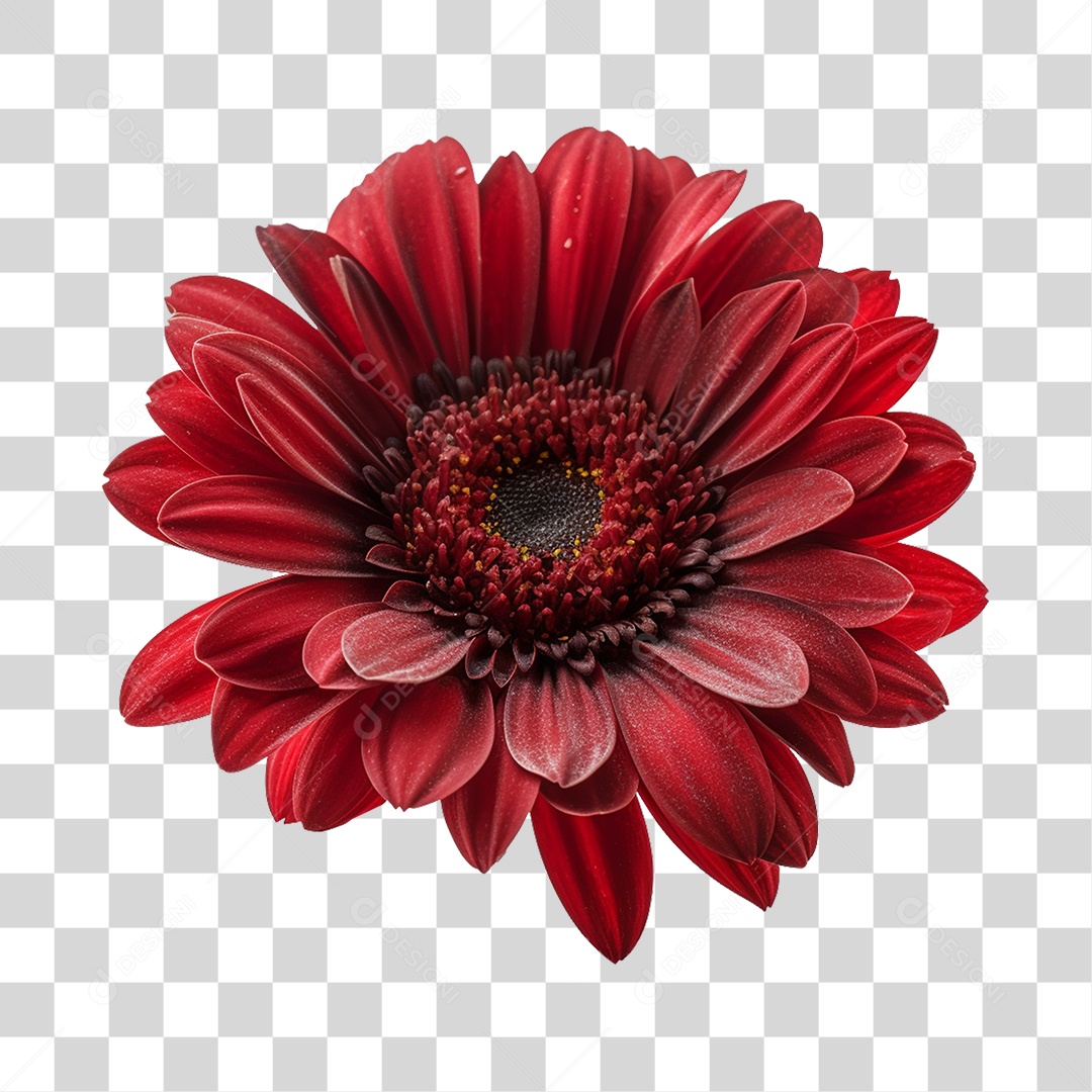 Elemento 3D Flor Vermelha Para Composição PNG Transparente