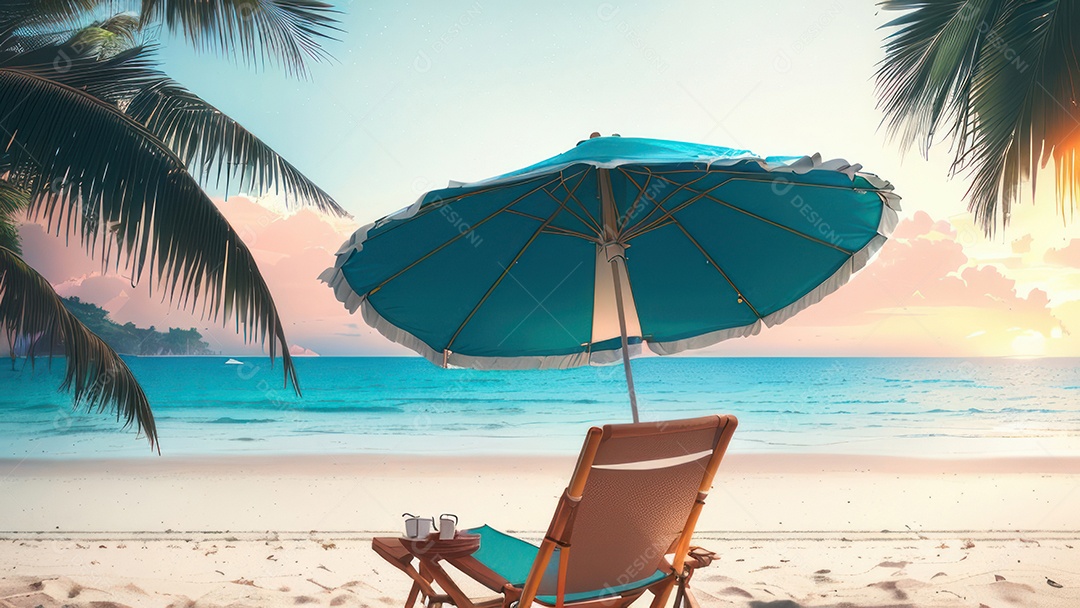 Imagem realista de uma linda praia paisagem.