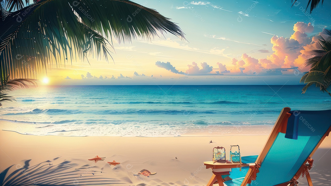 Imagem realista de uma linda praia paisagem.