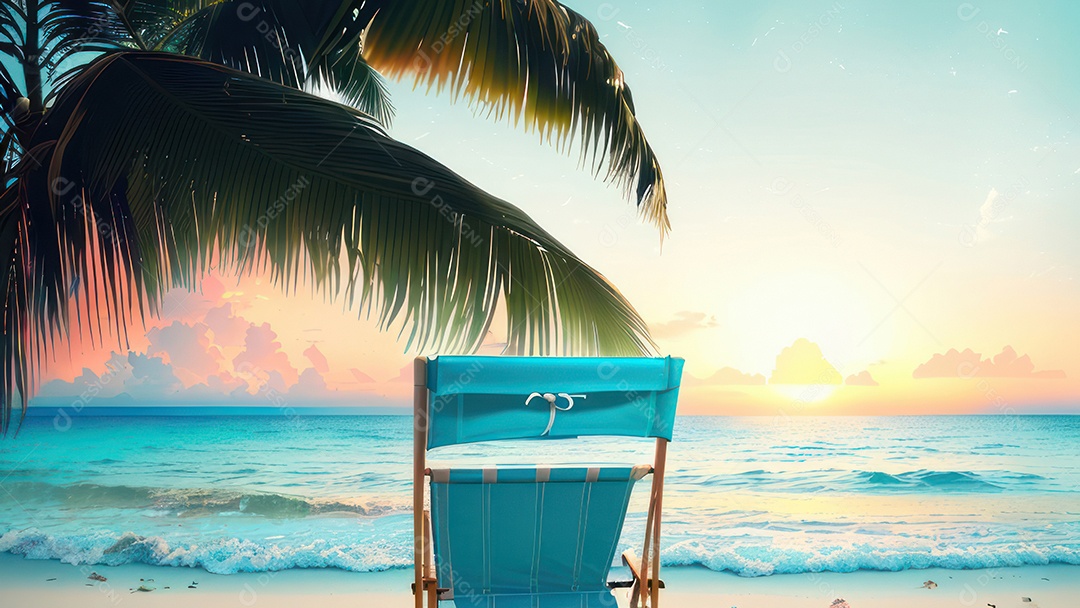 Imagem realista de uma linda praia paisagem.